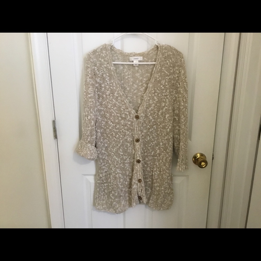 Tan & White Cardigan